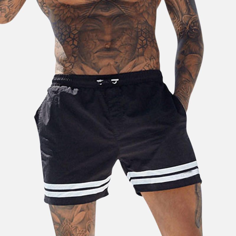 Pantalones Cortos De Tabla Para Hombre Deportes De Playa Correr Pantalones Cortos De Moda Impermeables Bañadores Con Cordón A Rayas