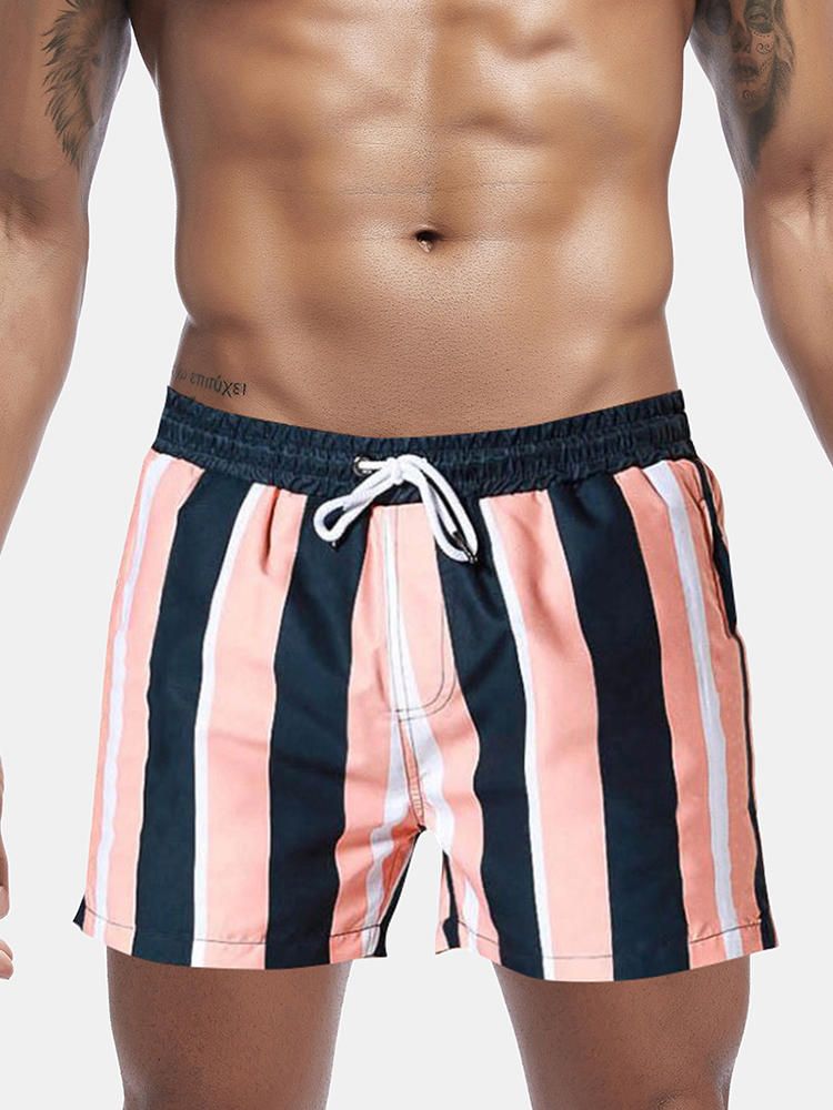 Pantalones Cortos De Tabla De Tejer A Rayas De Colores Para Hombre Pantalones Cortos De Playa Para Deportes De Ocio