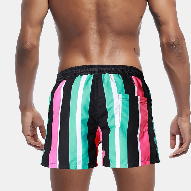 Pantalones Cortos De Tabla De Tejer A Rayas De Colores Para Hombre Pantalones Cortos De Playa Para Deportes De Ocio