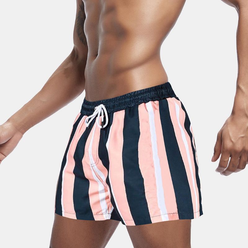 Pantalones Cortos De Tabla De Tejer A Rayas De Colores Para Hombre Pantalones Cortos De Playa Para Deportes De Ocio