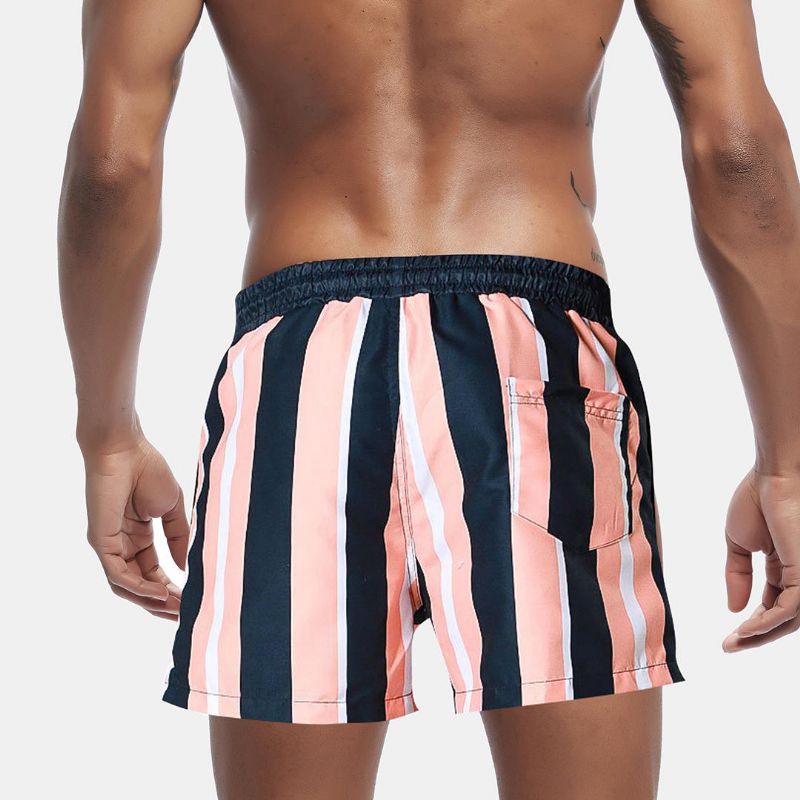 Pantalones Cortos De Tabla De Tejer A Rayas De Colores Para Hombre Pantalones Cortos De Playa Para Deportes De Ocio