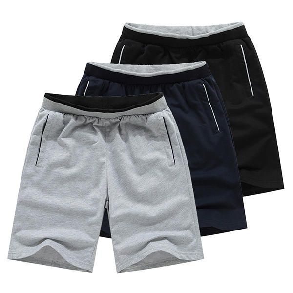 Pantalones Cortos De Tejido Sueltos De Gran Tamaño Pantalones Cortos Deportivos Casuales De Cintura Elástica Para Hombre