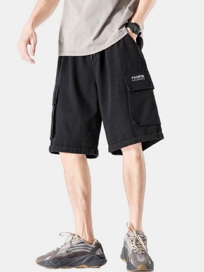 Pantalones Cortos Tipo Cargo Con Cordón Informal Para Hombre