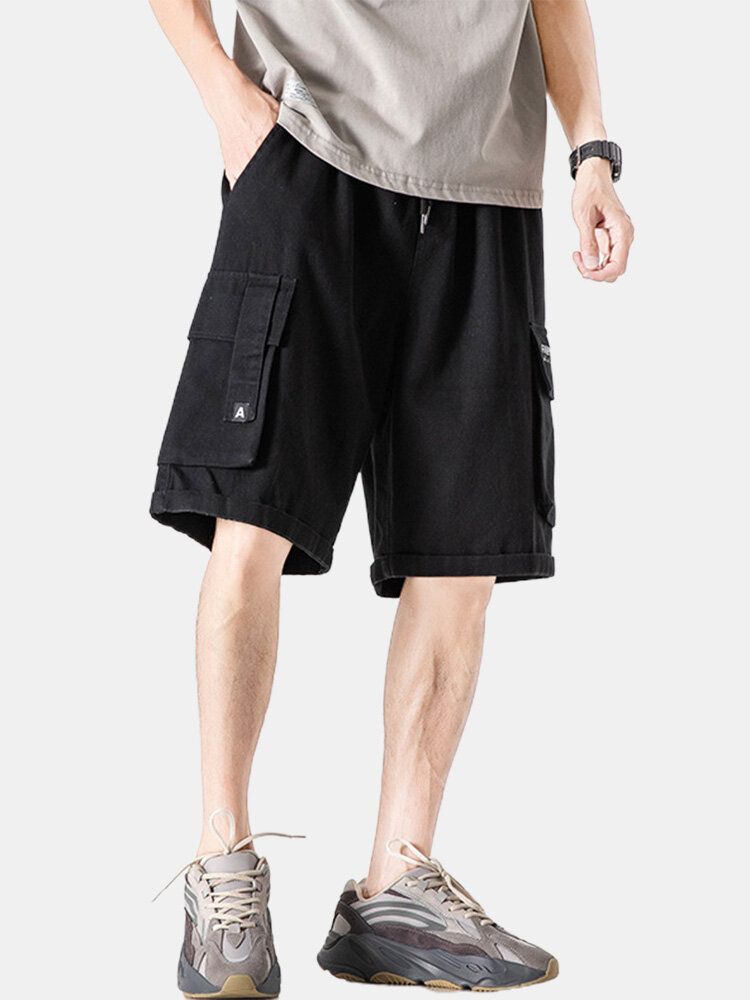 Pantalones Cortos Tipo Cargo Con Cordón Informal Para Hombre