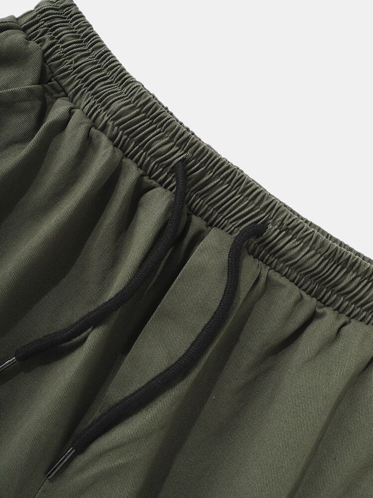 Pantalones Cortos Tipo Cargo Con Cordón Informal Para Hombre