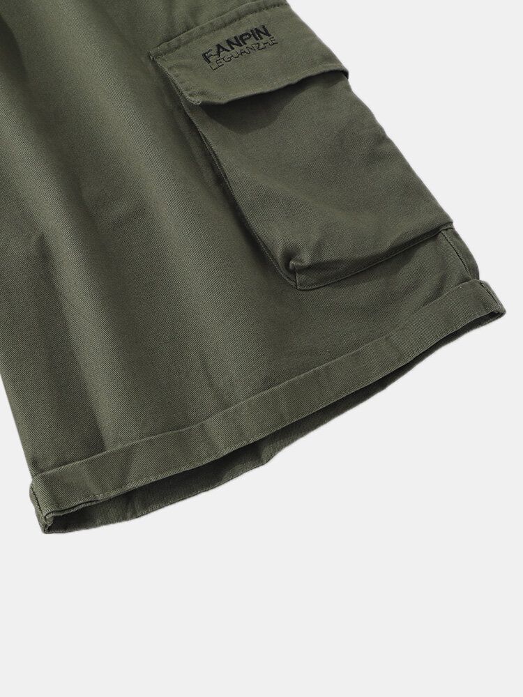 Pantalones Cortos Tipo Cargo Con Cordón Informal Para Hombre