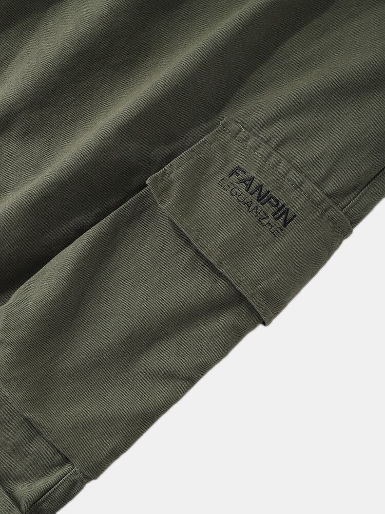 Pantalones Cortos Tipo Cargo Con Cordón Informal Para Hombre