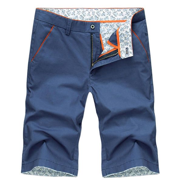 Pantalones Florales Casuales De Verano Para Hombre Pantalones Cortos Ajustados Hasta La Rodilla De Algodón 8 Colores