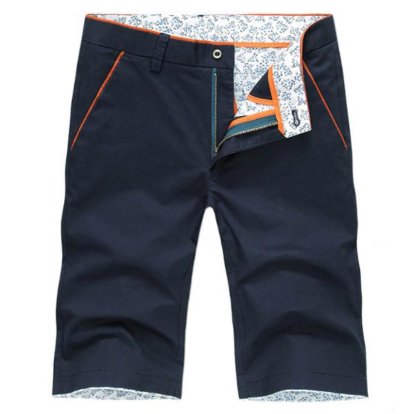 Pantalones Florales Casuales De Verano Para Hombre Pantalones Cortos Ajustados Hasta La Rodilla De Algodón 8 Colores