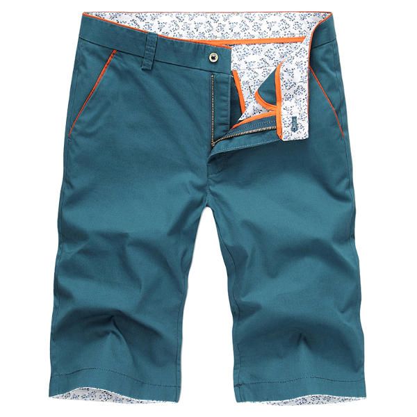 Pantalones Florales Casuales De Verano Para Hombre Pantalones Cortos Ajustados Hasta La Rodilla De Algodón 8 Colores