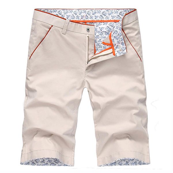 Pantalones Florales Casuales De Verano Para Hombre Pantalones Cortos Ajustados Hasta La Rodilla De Algodón 8 Colores