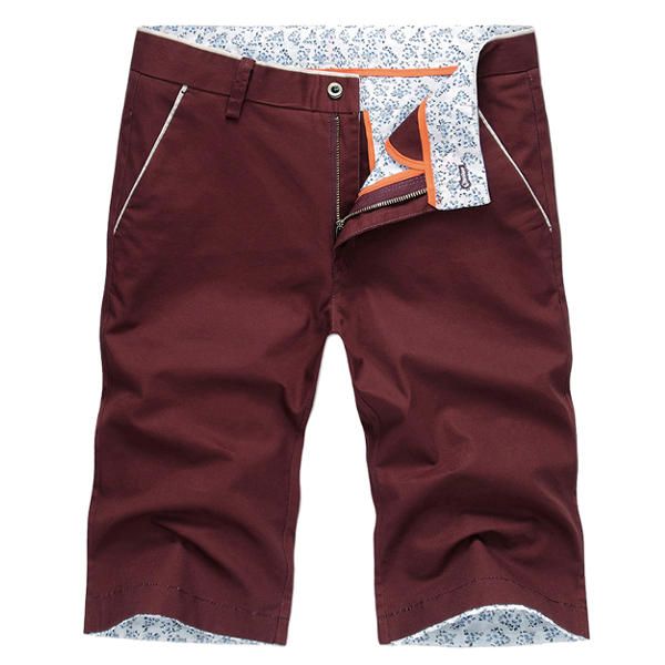 Pantalones Florales Casuales De Verano Para Hombre Pantalones Cortos Ajustados Hasta La Rodilla De Algodón 8 Colores