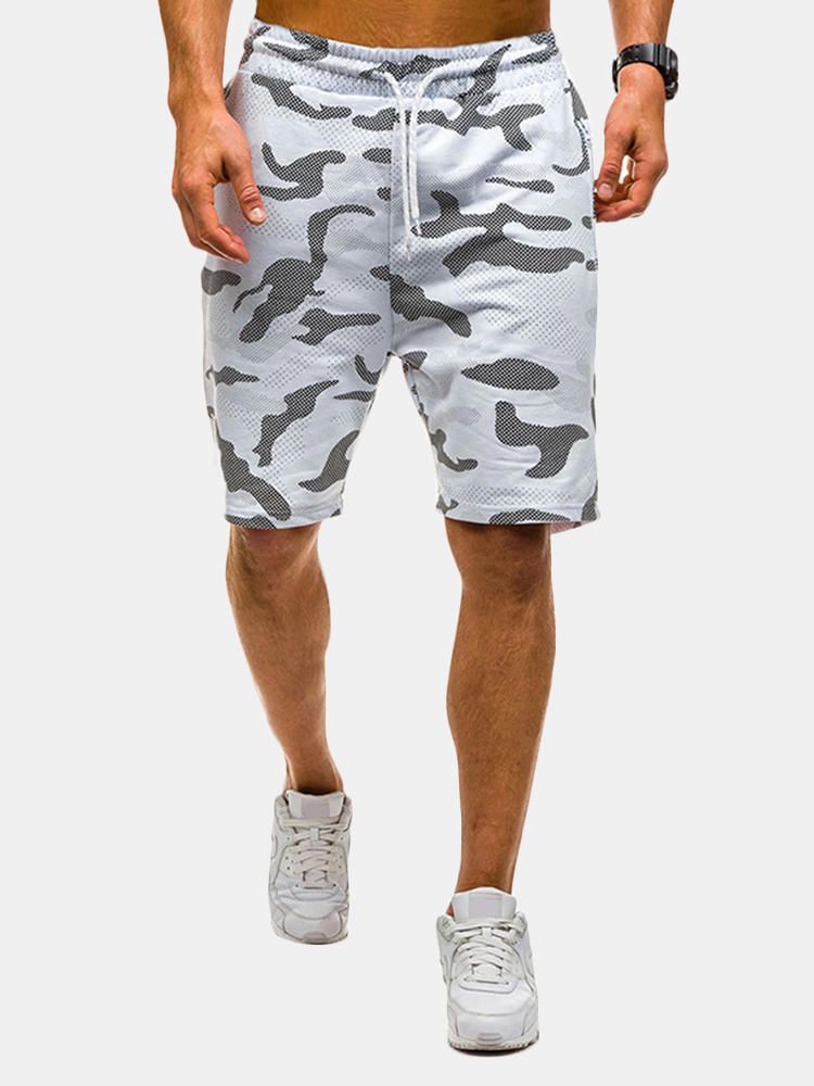 Shorts Casuales Estampados Transpirables De Algodón De Verano Para Hombres