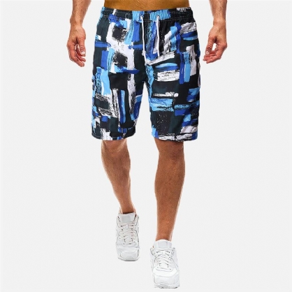 Shorts De Playa Con Estampado Suelto Para Hombre De Verano En La Playa