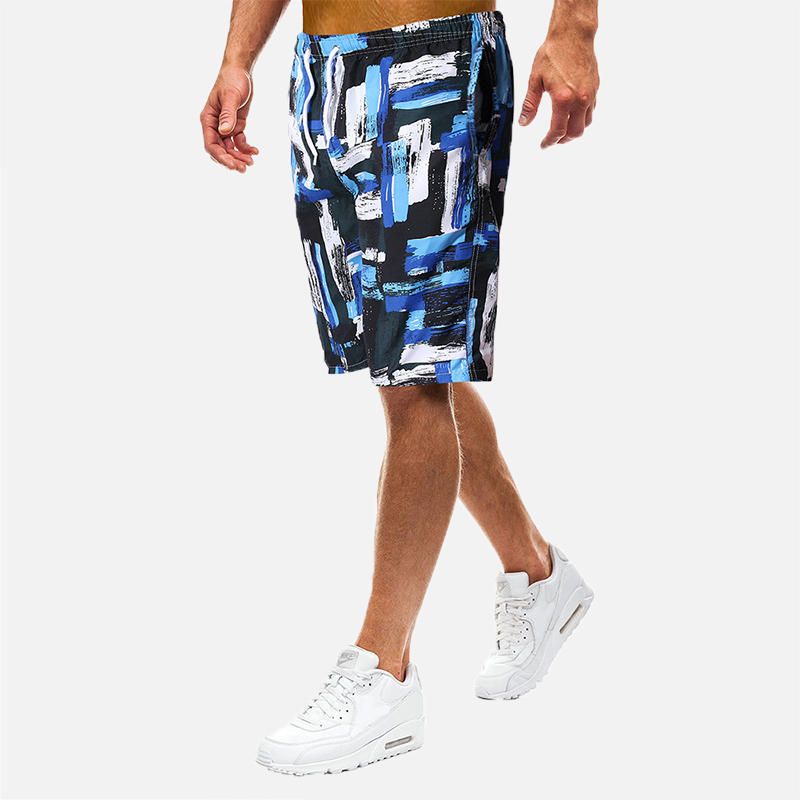 Shorts De Playa Con Estampado Suelto Para Hombre De Verano En La Playa