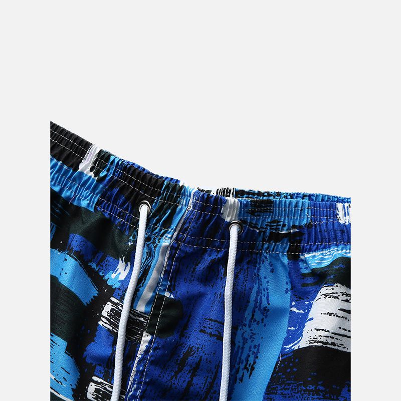 Shorts De Playa Con Estampado Suelto Para Hombre De Verano En La Playa