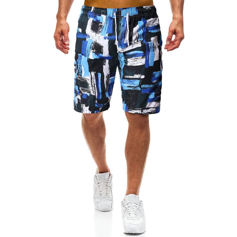 Shorts De Playa Con Estampado Suelto Para Hombre De Verano En La Playa