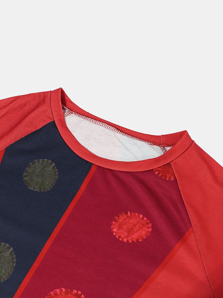 Blusa Casual De Manga Larga Con Hombros Caídos Y Hombros Caídos Con Estampado Étnico Vintage Para Mujer