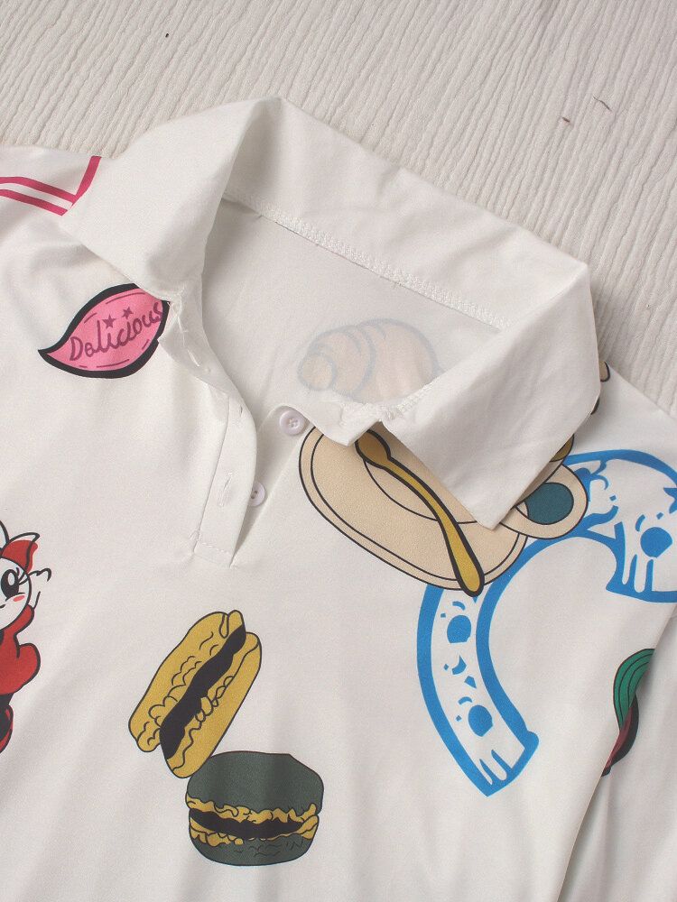 Camisas Sueltas Personalizadas Con Estampado Animal De Dibujos Animados Lindo