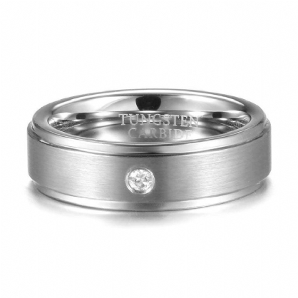 Anillo De Carburo De Tungsteno De 6 mm Anillos A Prueba De Arañazos De Diamante De Acero De Tungsteno Para Hombres