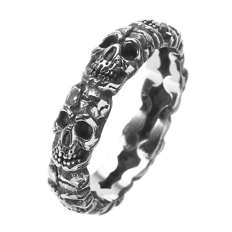 Anillo De Dedo De Acero Inoxidable 316l De Moda Anillo De Cabeza De Calavera Al Por Mayor Para Hombres Joyería De Halloween