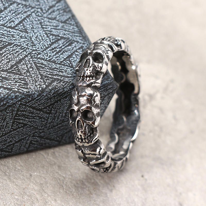 Anillo De Dedo De Acero Inoxidable 316l De Moda Anillo De Cabeza De Calavera Al Por Mayor Para Hombres Joyería De Halloween