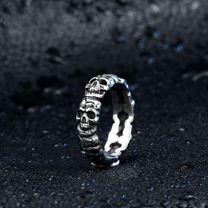 Anillo De Dedo De Acero Inoxidable 316l De Moda Anillo De Cabeza De Calavera Al Por Mayor Para Hombres Joyería De Halloween