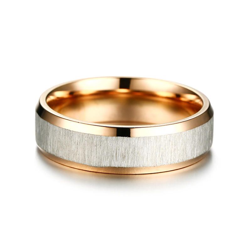 Anillo De Dedo De Acero Inoxidable De Moda Anillos De Plata De Oro Rosa Joyería De Moda Para Mujeres