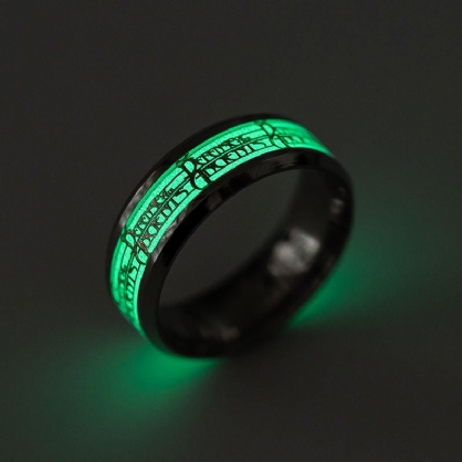 Anillo De Dedo De Acero De Titanio Luminoso Anillo De Personalidad Punk Para Hombres