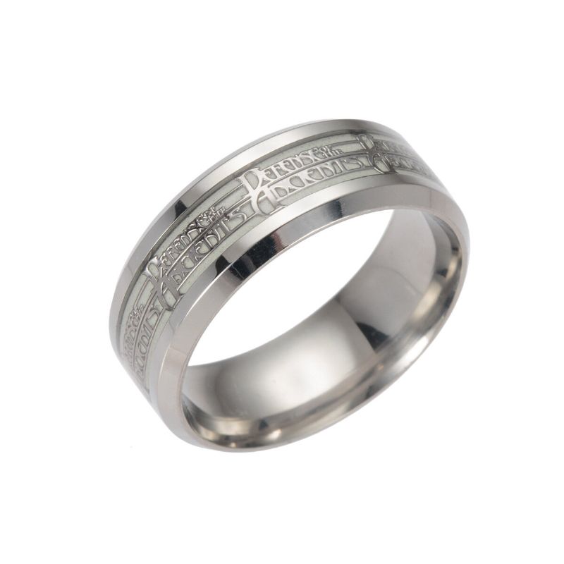 Anillo De Dedo De Acero De Titanio Luminoso Anillo De Personalidad Punk Para Hombres