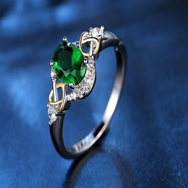 Anillo De Dedo De Moda Doble Corazón Colorido Micro Zircon Anillos Joyería Accesorios De Mano Para Mujeres