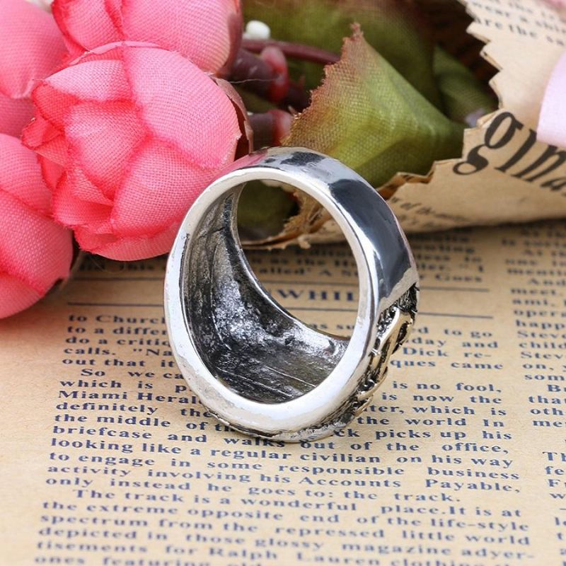 Anillo De Dedo Retro Anillos De Patrón De Brújula De Astrolabio De Plata Antigua Joyería Étnica Para Hombres