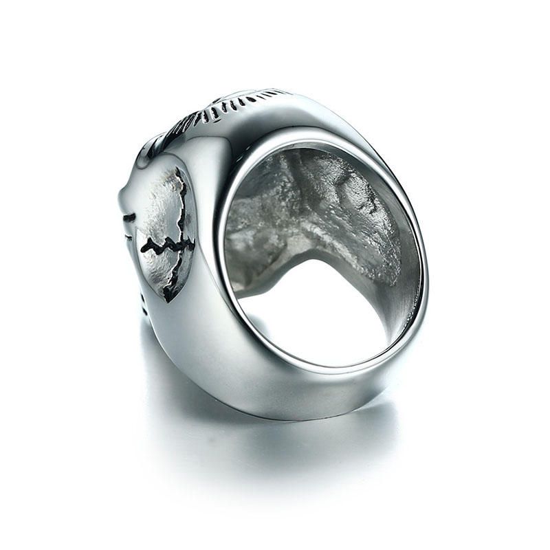 Anillo De Diamantes De Imitación Rojo De Acero Inoxidable Para Hombre Joyería De Moda Con Cabeza De Calavera Para Hombre