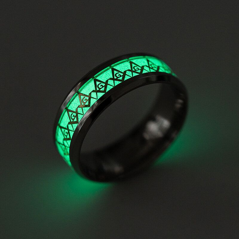 Anillo Luminoso De Acero Inoxidable Punk Anillo De Hombre Fresco Joyas Para Unisex