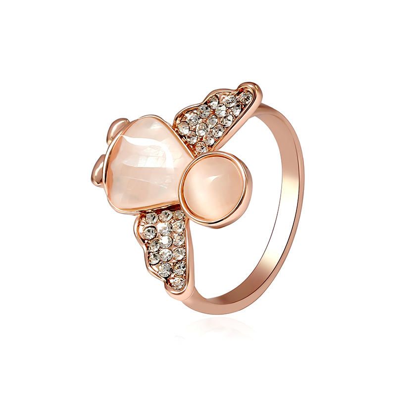 Anillo De Ópalo De Ángel Dulce Accesorios De Ropa Joyas Analérgicas Chapadas En Oro Rosa Para Mujeres