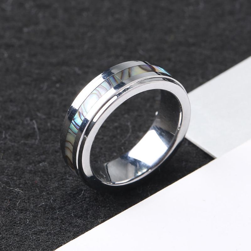 Clásico Anillo De Carburo De Tungsteno De 6 mm Concha De Acero De Tungsteno Anillos Analérgicos Resistentes Al Color Para Hombres Y Mujeres