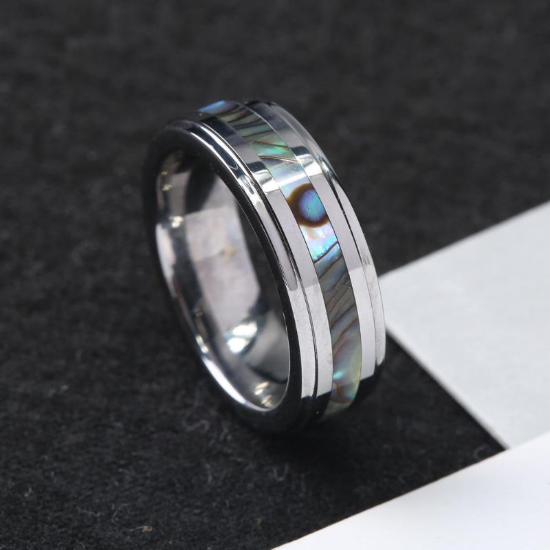 Clásico Anillo De Carburo De Tungsteno De 6 mm Concha De Acero De Tungsteno Anillos Analérgicos Resistentes Al Color Para Hombres Y Mujeres