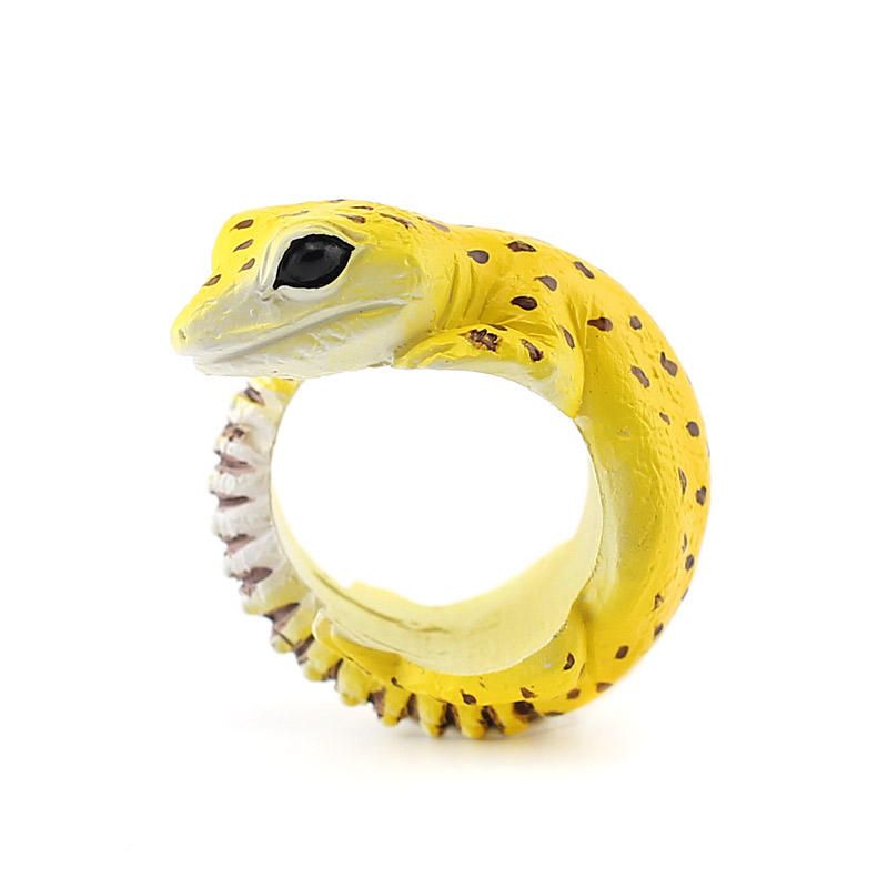 Cute Creative Animal Dorable Gecko Resina Digitaciones Unisex Accesorios