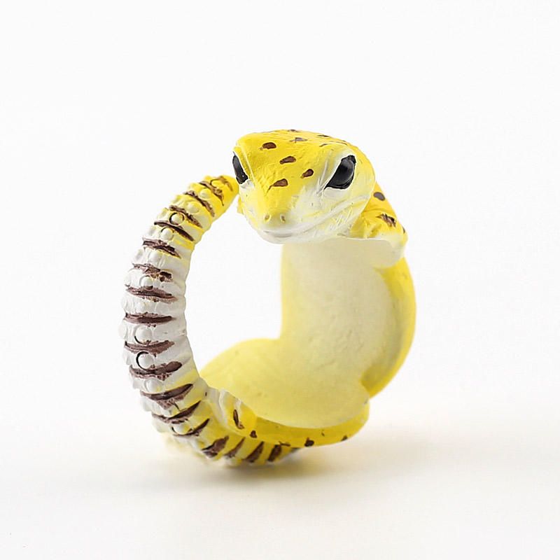 Cute Creative Animal Dorable Gecko Resina Digitaciones Unisex Accesorios