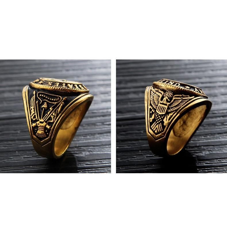 Personalidad Retro Slab Eagle Anillo De Acero De Titanio