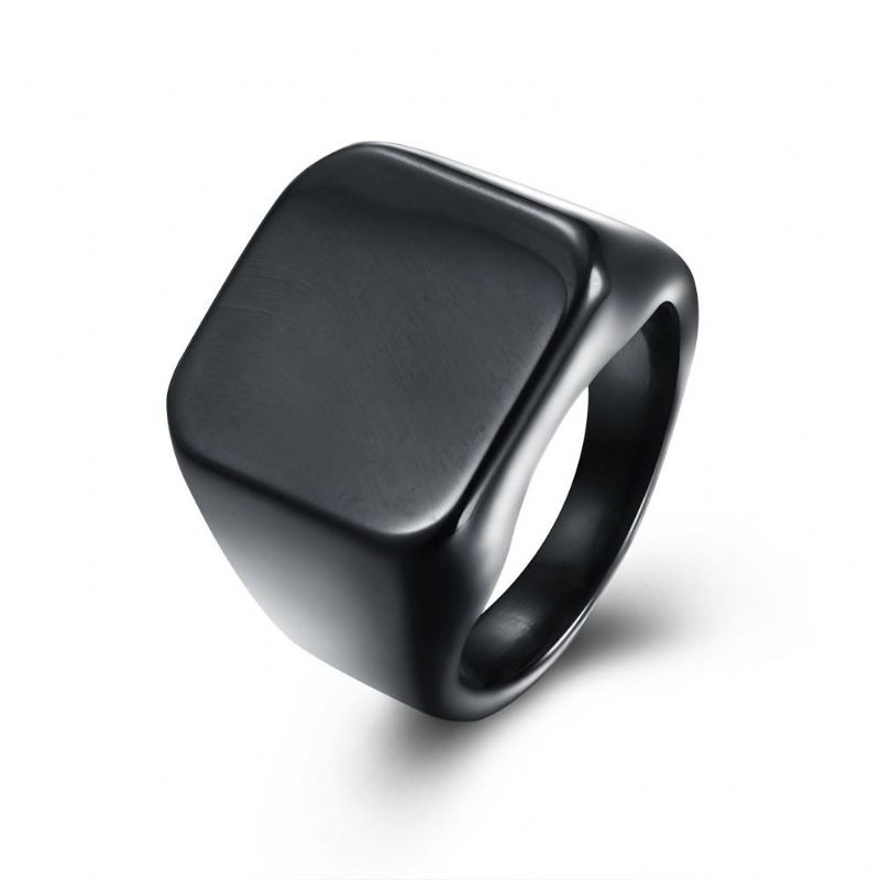 Pistola De Anillo De Acero De Titanio De Lujo Unisex Anillo De Dedo Chapado En Negro Para Hombres