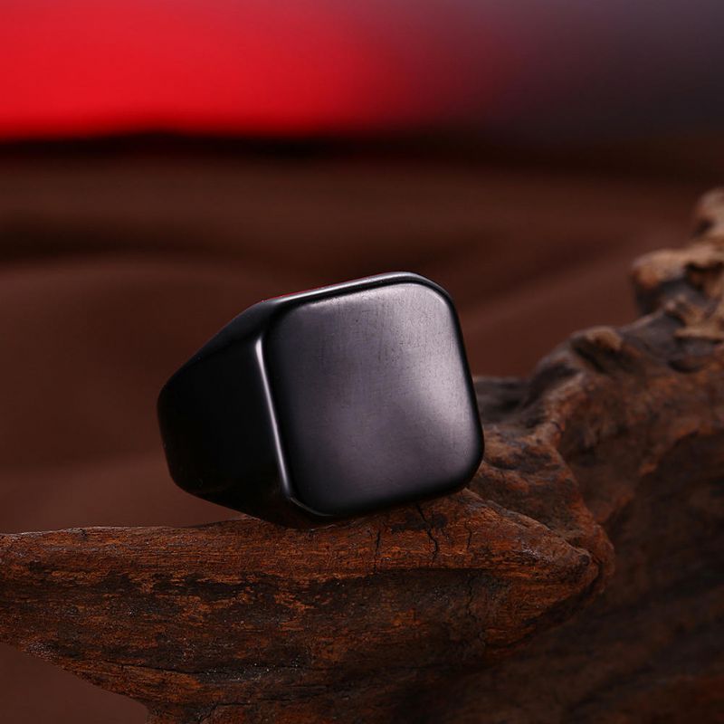 Pistola De Anillo De Acero De Titanio De Lujo Unisex Anillo De Dedo Chapado En Negro Para Hombres