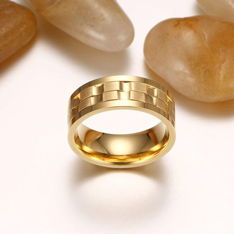 Trendy Golden Gear Ring Anillos Giratorios De Acero Inoxidable De Color Plateado Para Hombres