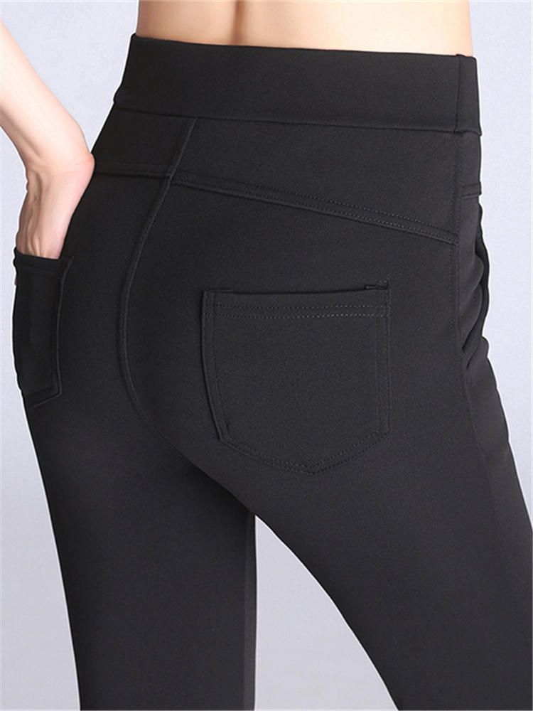 Pantalones De Lápiz Elásticos De Cintura Alta De Talla Grande Para Mujer