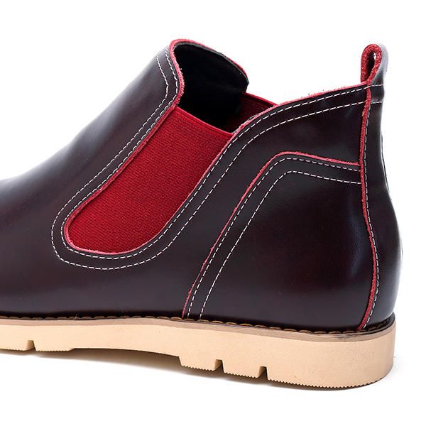 Cómodo Casual De Negocios De Cuero Genuino Banda Elástica Suela Suave High Top Oxfords Para Hombres