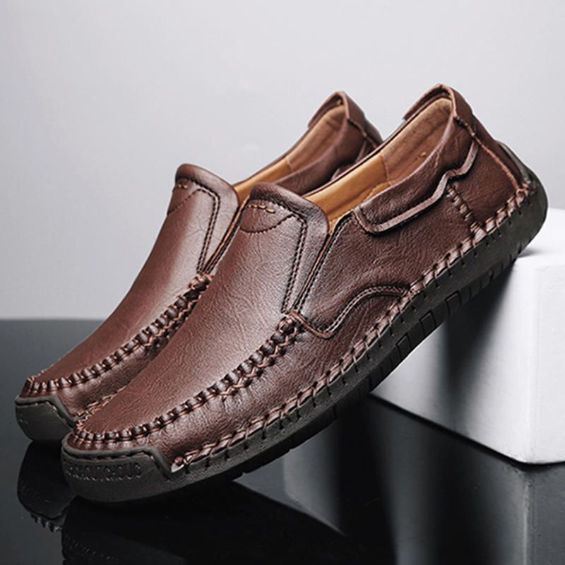 Costura A Mano Casual De Negocios Suela Blanda Oxfords De Oficina