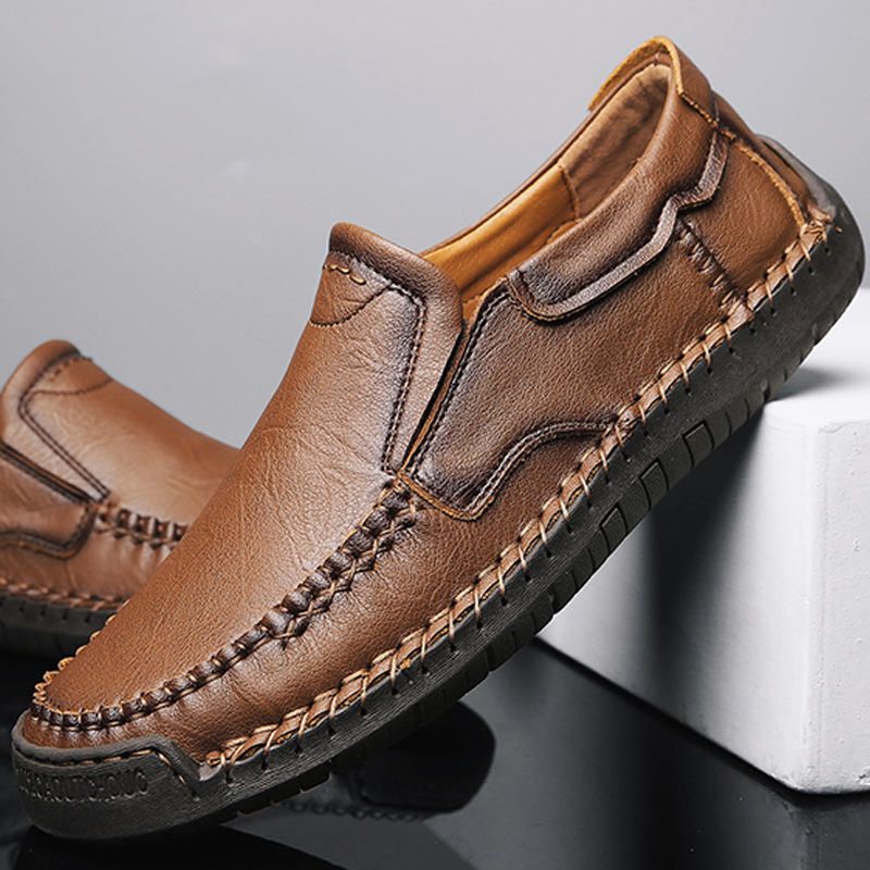 Costura A Mano Casual De Negocios Suela Blanda Oxfords De Oficina