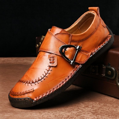 Costura De Cuero De Vaca Banda Elástica Casual Business Oxfords