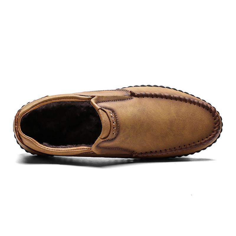 Costura Retro Zapatos Cómodos De Cuero Suave Informal De Negocios Oxfords