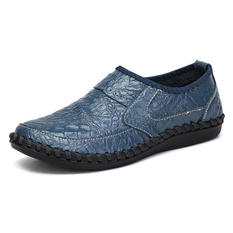 Cuero De Vaca Suave Cosido A Mano Casual Slip On Business Oxfords